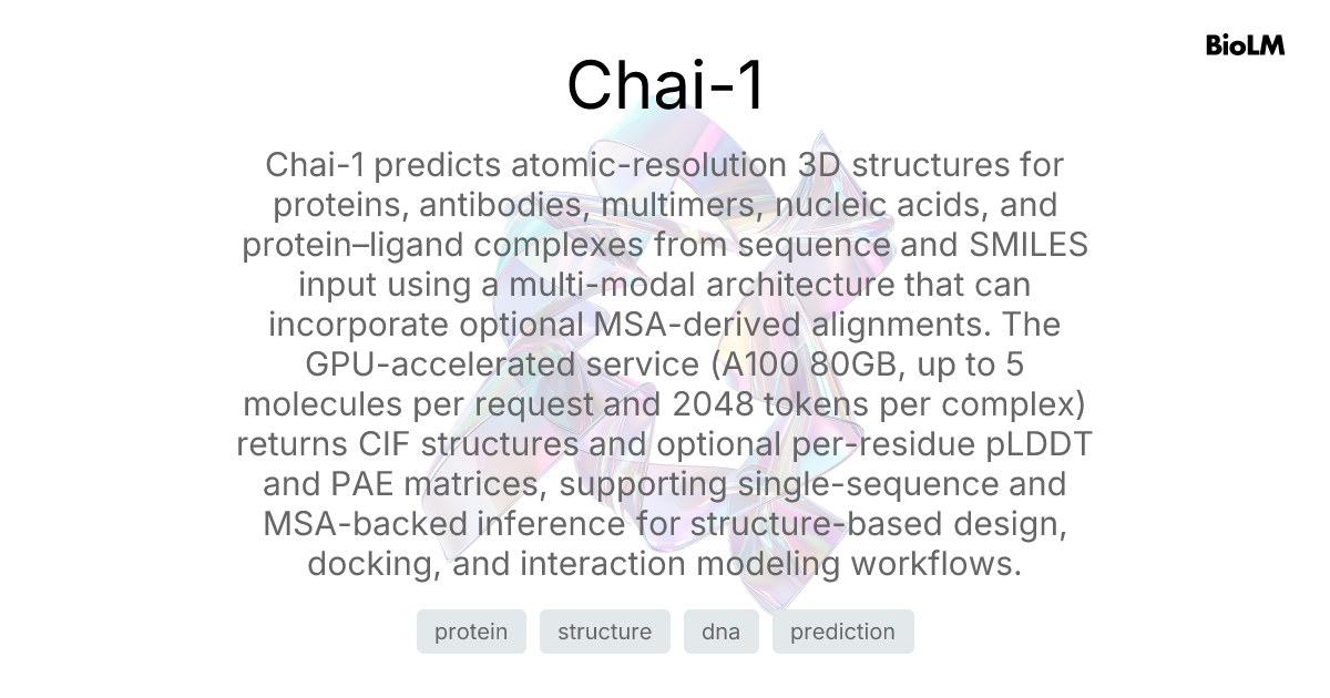Chai-1 | BioLM